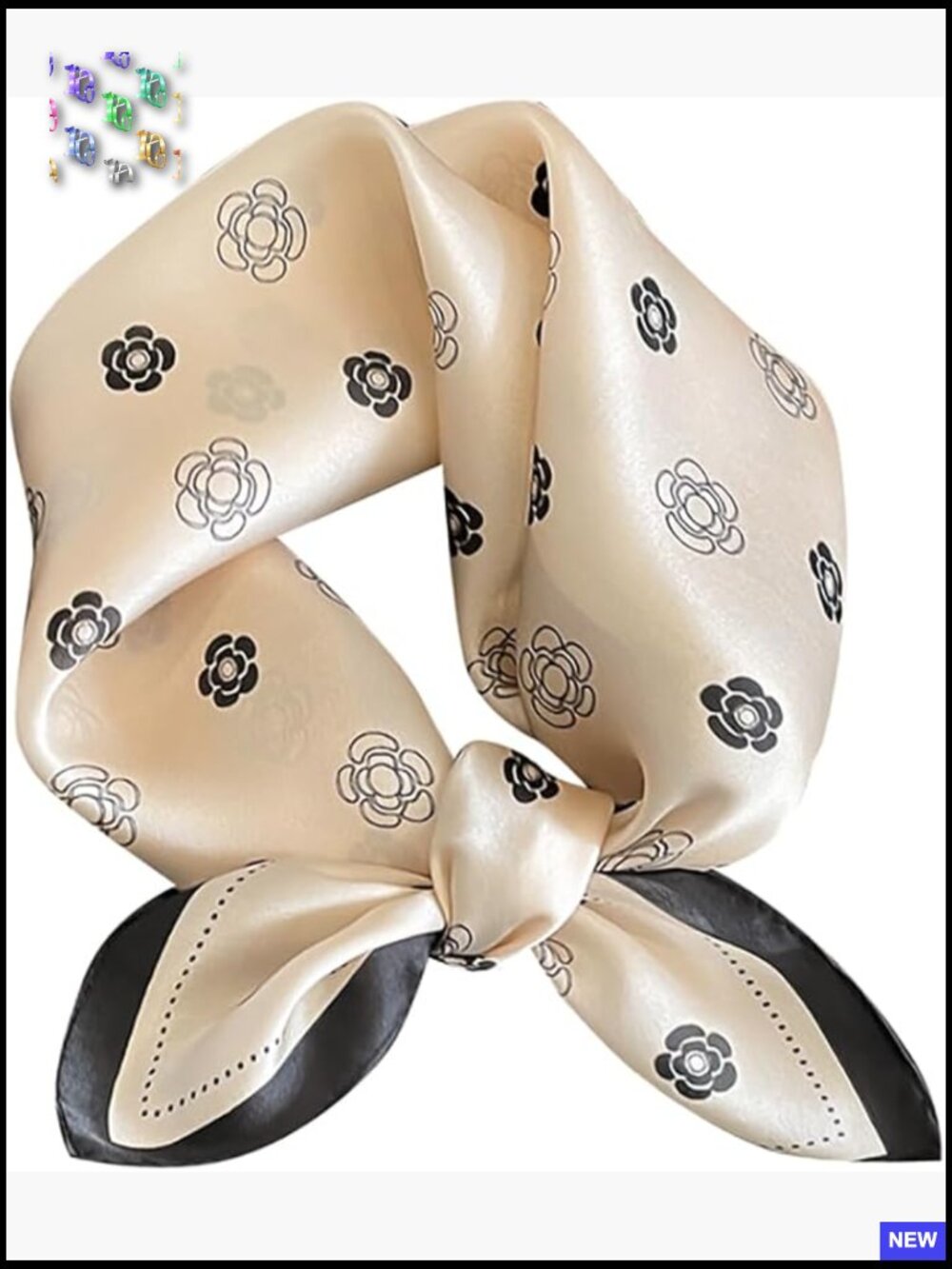Small Square Silk Scarf 21x21 Lightweight Breathable Neckerchief Hair Wrap